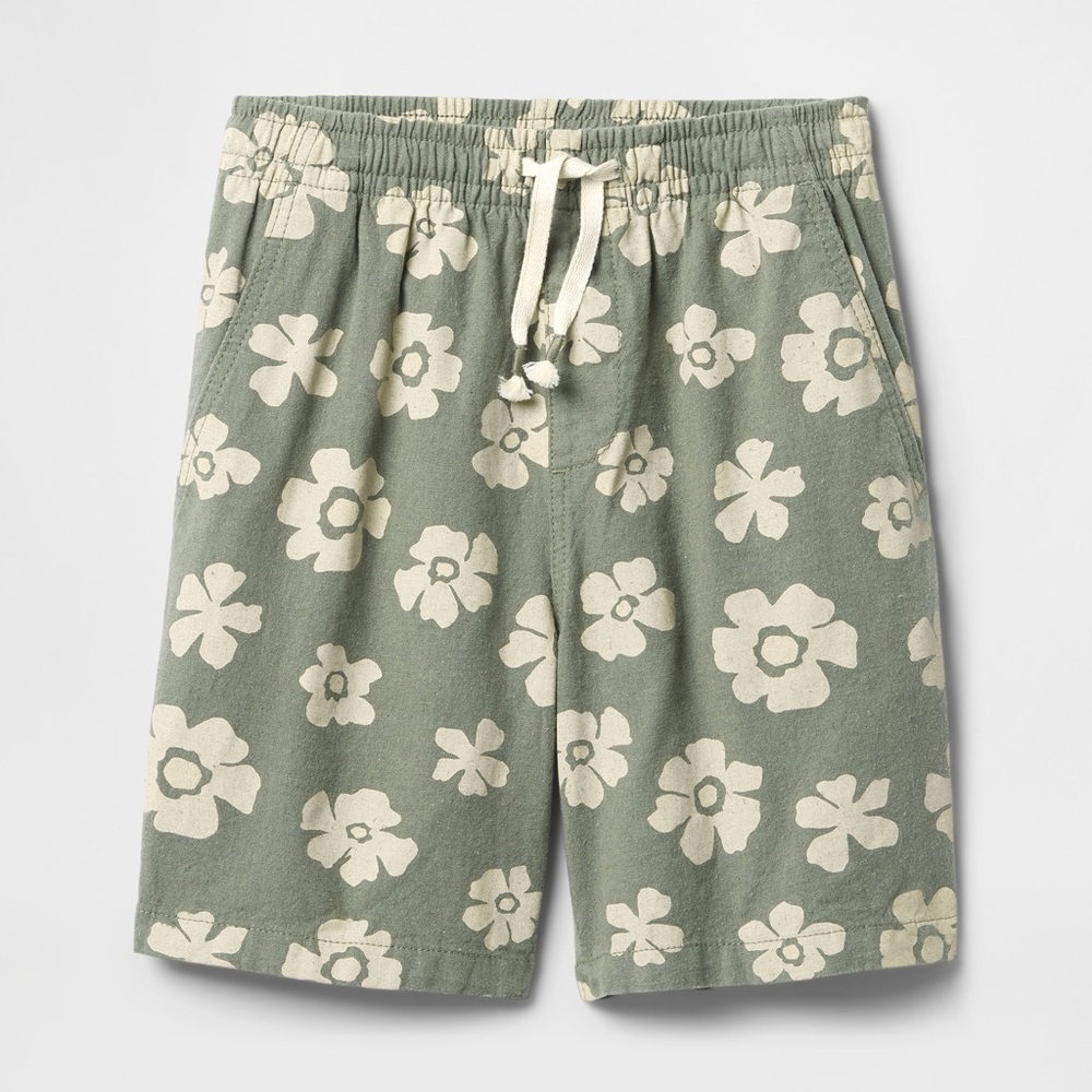 GAP Khaki Cream Floral Shorts Relaxed Fit